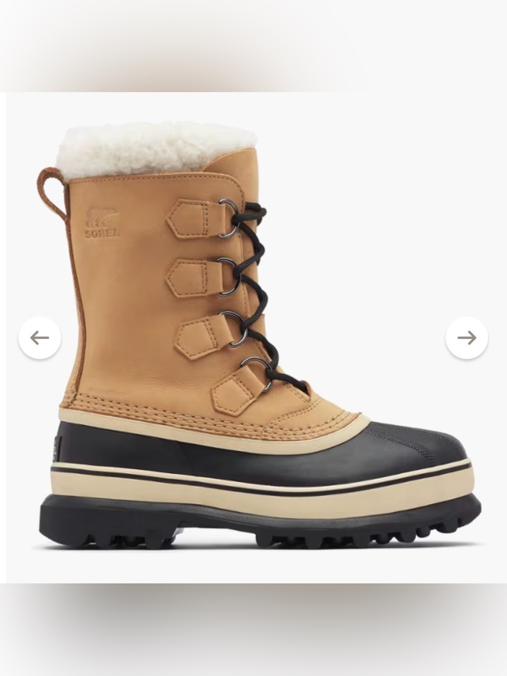 Sorel Caribou Women’s Waterproof Leather Snow Winter Boots Tan Outdoor Heavy 8.5
